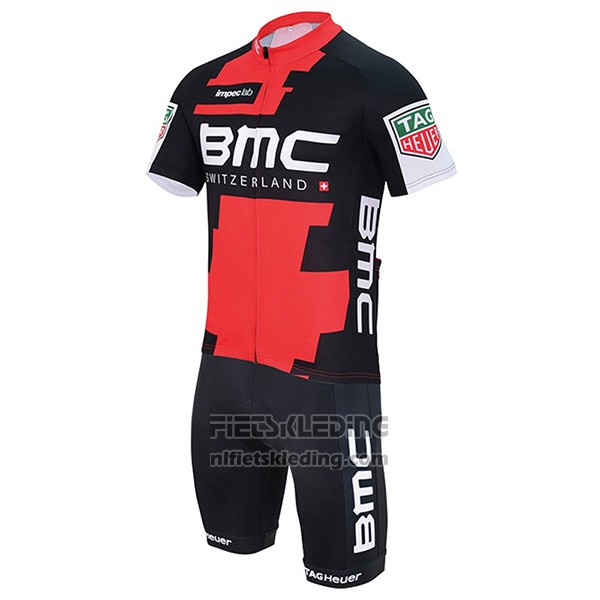 2017 Fietskleding BMC Rood en Zwart Korte Mouwen en Koersbroek